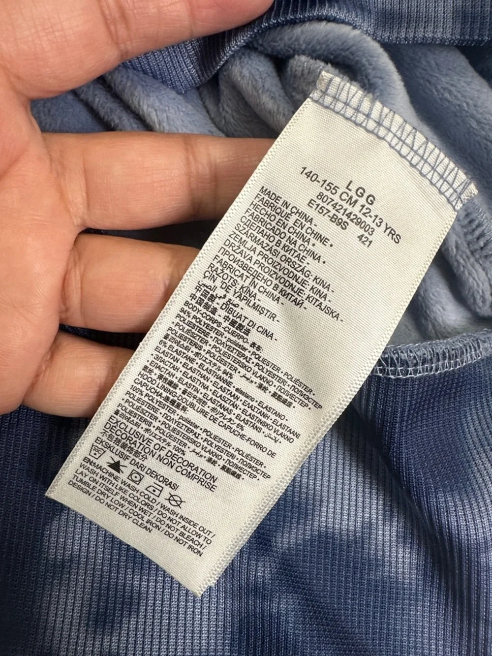 Levi's X Clements Twins Full Zip Jacket Hooded Velour Blue Youth‎ Girls Large